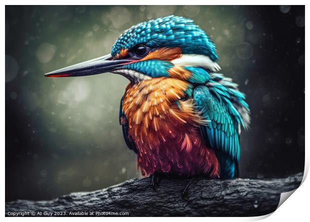 Kingfisher Digital Painting Print by Craig Doogan Digital Art