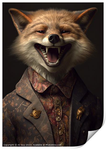 Happy Fox Print by Craig Doogan Digital Art