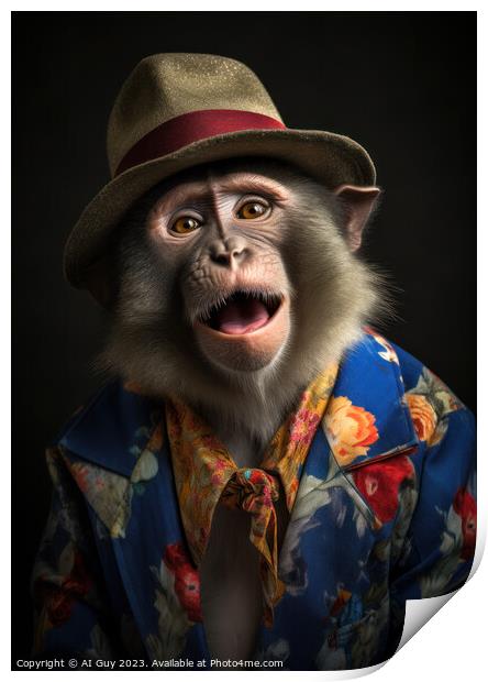 Happy Monkey Print by Craig Doogan Digital Art