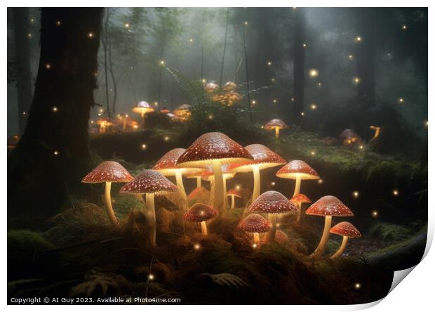Mystical Mushrooms Print by Craig Doogan Digital Art