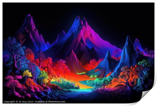 Colourful Valley  Print by Craig Doogan Digital Art