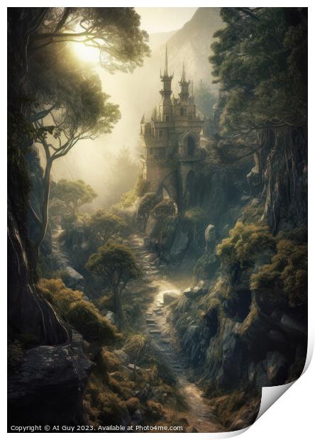 Fantasy Castle Land Print by Craig Doogan Digital Art