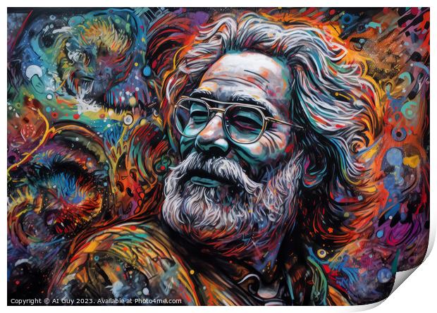 Jerry Garcia - Mushroom Vision Print by Craig Doogan Digital Art