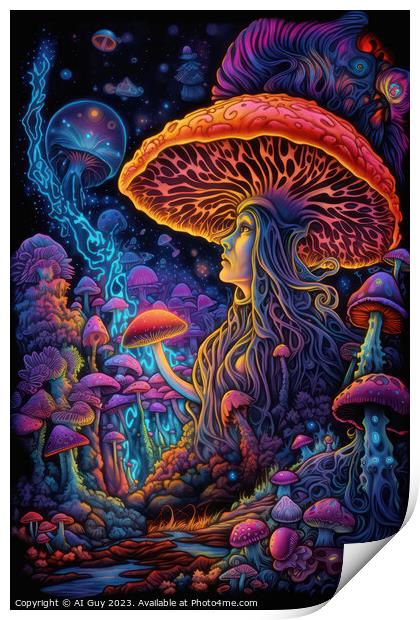 Mushroom Godess Print by Craig Doogan Digital Art