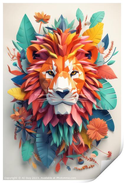 3D Lion Decor Print by Craig Doogan Digital Art
