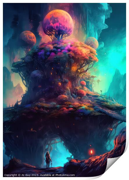 Fantasy Colourful World Print by Craig Doogan Digital Art