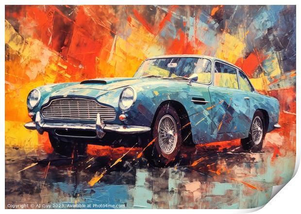 Aston Martin DB5 Digital Painting Print by Craig Doogan Digital Art