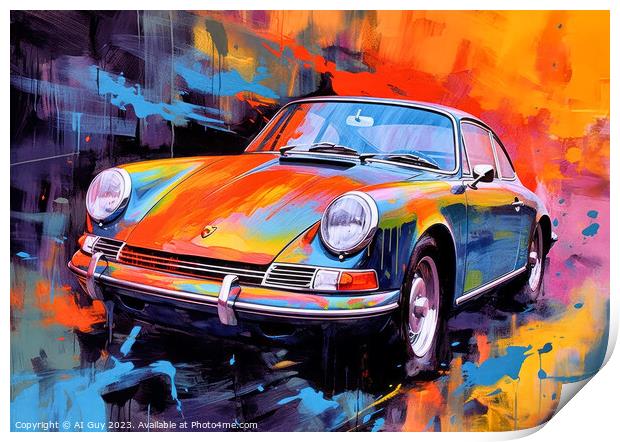 Porsche 911 Digital Painting Print by Craig Doogan Digital Art