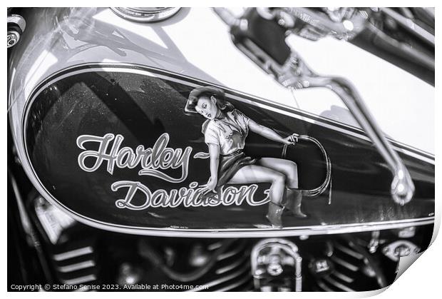 Harley Davidson Pin Up Print by Stefano Senise