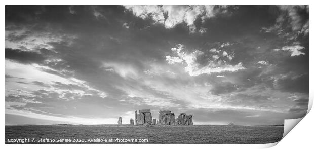Mystical Stonehenge in the Clouds Print by Stefano Senise