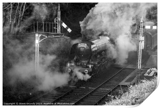 The Mighty Flying Scotsman Locomotive at Alresford Print by Steve Grundy