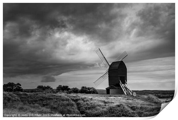 A Storm Approaches Brill Windmill Print by Andy Critchfield