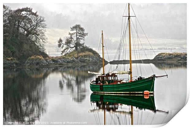Boat near Ballachulish, Scotland Print by Mike Travers