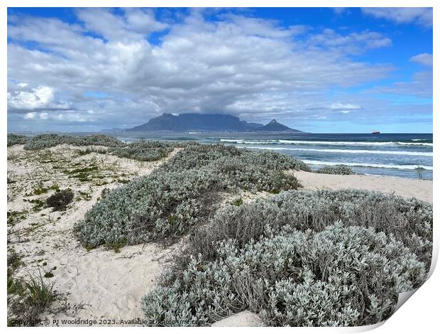 Table Mountain from Bloubergstrand Print by PT Ridge