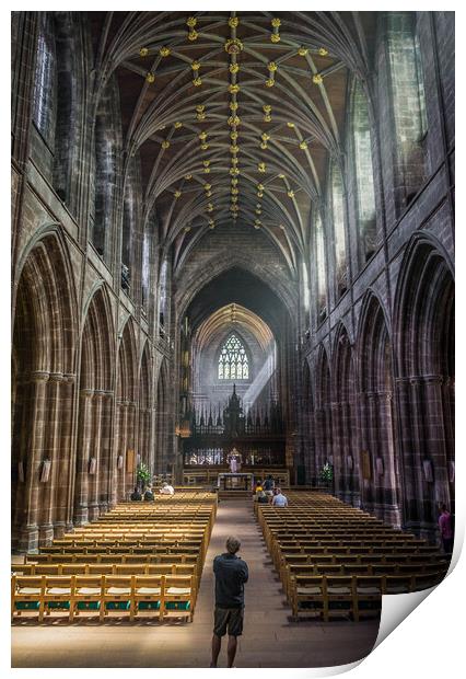 Chester Cathedral Sunbeam Print by Paul Grubb