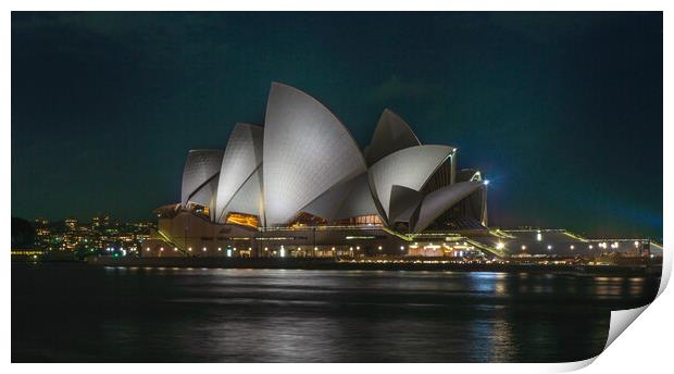 Sydney Opera House at Night Print by Paul Grubb