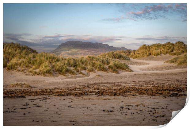 Black Rock Sands Dunes and Moel-y-Gest Print by Paul Grubb