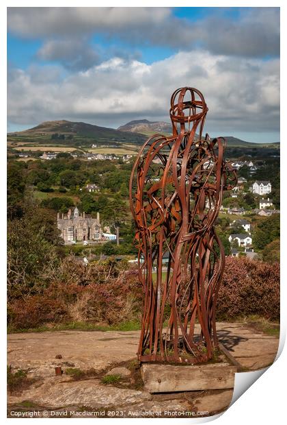 The Tin Man, Mynydd Tir-y-Cwmwd headland, Llanbedrog Print by David Macdiarmid