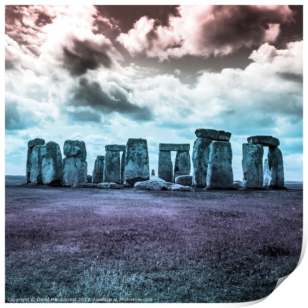 Stonehenge Abstract Colours (Square) Print by David Macdiarmid