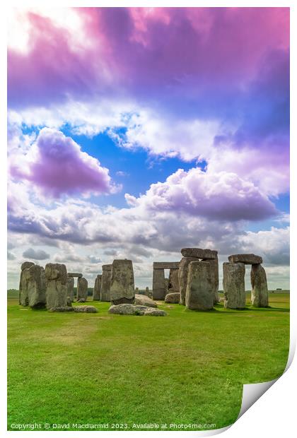 Stonehenge Abstract Colours Print by David Macdiarmid