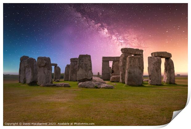 Stonehenge Star Gazing Print by David Macdiarmid