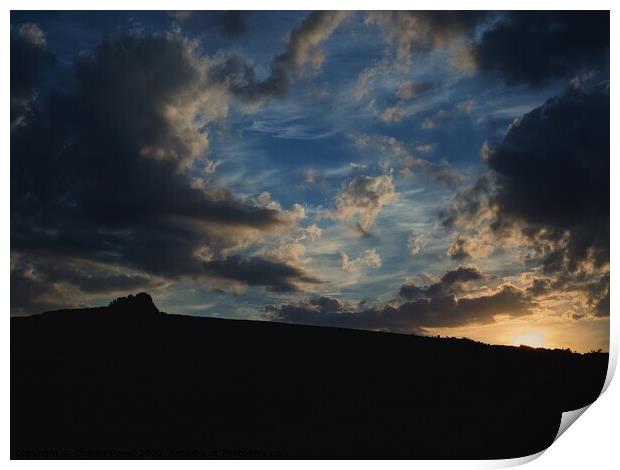 Haytor sunset clouds Print by Charles Powell