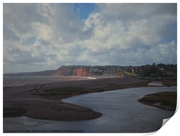 Budleigh Salterton seaside Print by Charles Powell