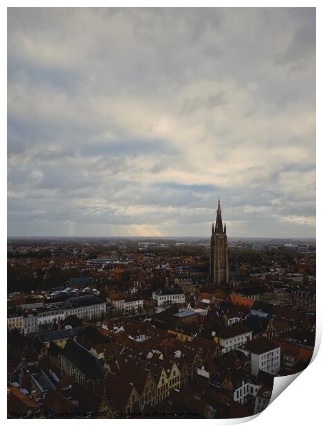 Bruges Skyline Print by Charles Powell