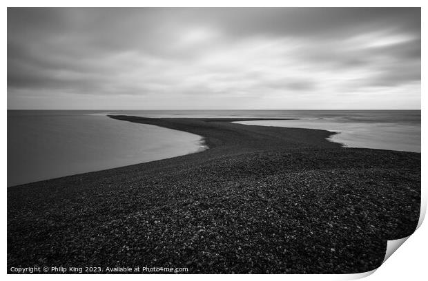 Shingle Street, Suffolk Coast Print by Philip King