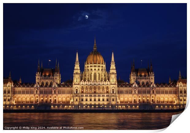 Hungarian Parliament Building - Budapest Print by Philip King