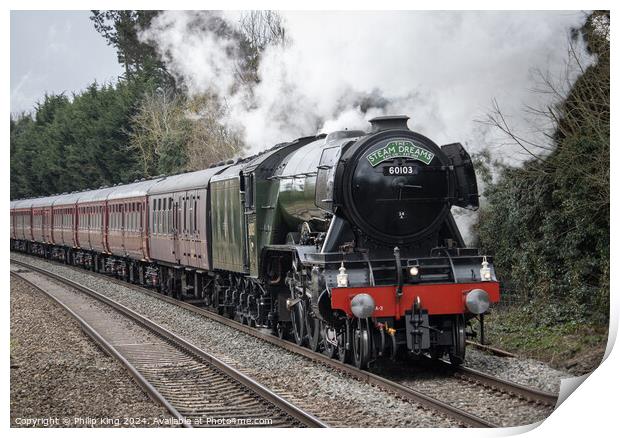 Flying Scotsman, Oxfordshire Print by Philip King