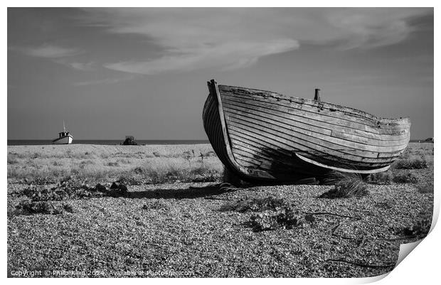 Boats at Dungeness Print by Philip King