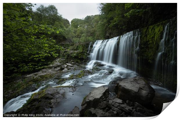 Brecon Beacons Waterfall, South Wales Print by Philip King
