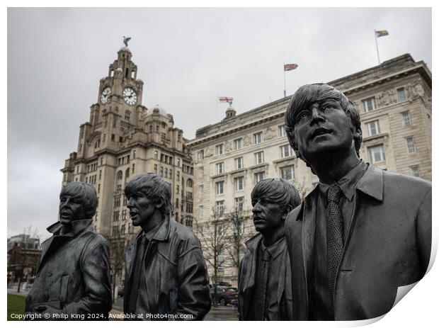The Beatles Statue, Liverpool Print by Philip King