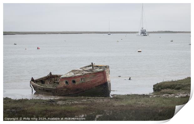 Old Boat at Orford, Suffolk Print by Philip King