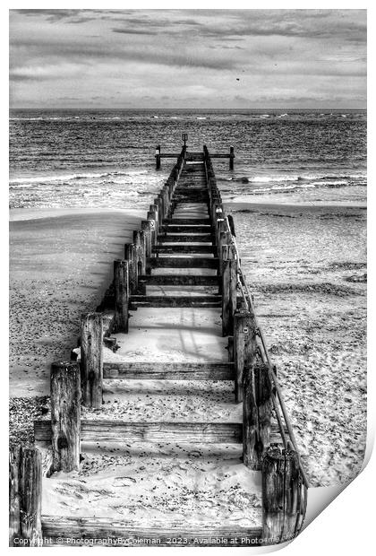 Black and White Beach Print by PhotographyByColeman 