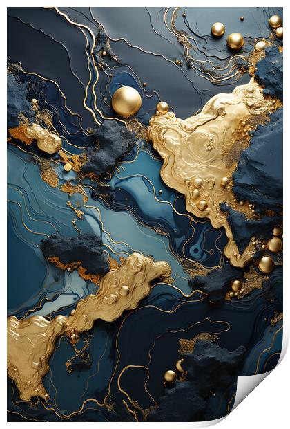 Liquid Gold  Print by CC Designs