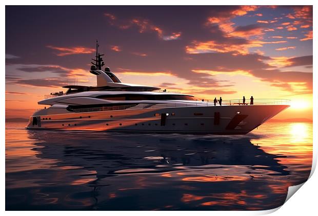 Super Yacht  Print by CC Designs
