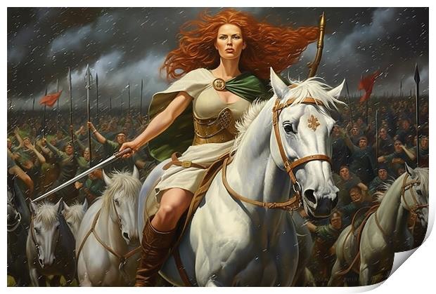 Boudicca the Celtic Queen  Print by CC Designs