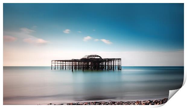 West Pier at Brighton Sussex Print by CC Designs