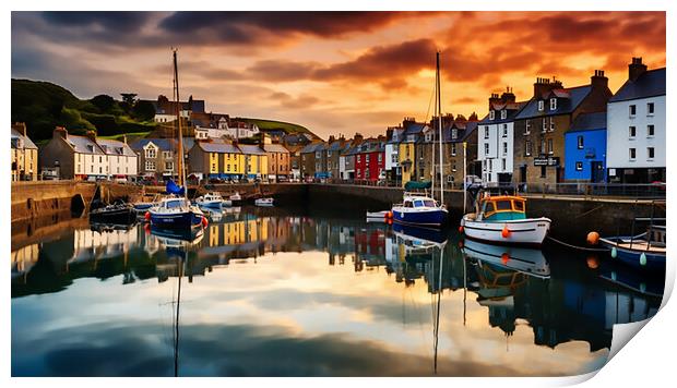 Sunset at the Harbour  Print by CC Designs