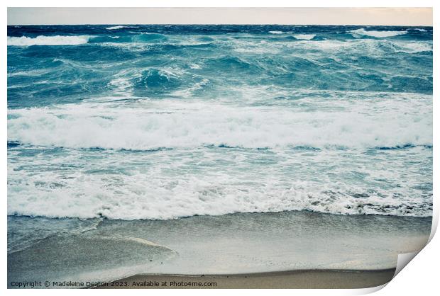 Waves Crashing, New Zealand Otago Peninsula Print by Madeleine Deaton