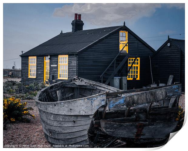 Prospect Cottage and Boat Print by Peter East-Hall
