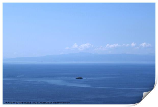 Hazy blue sea view, Skopelos Print by Paul Boizot