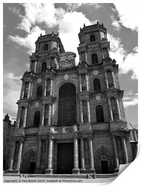 Rennes cathedral, monochrome Print by Paul Boizot