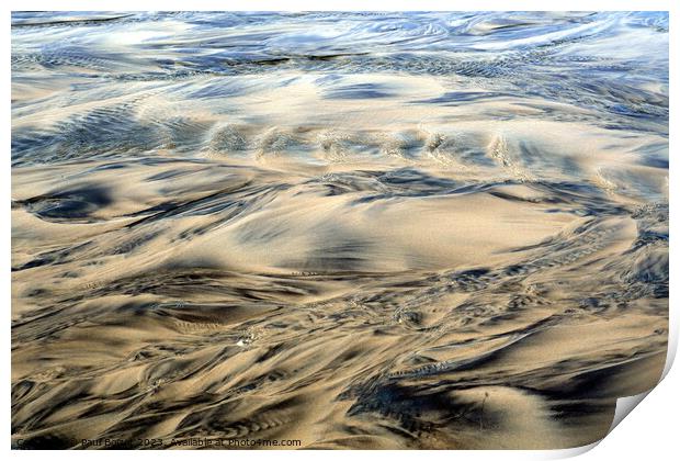 Sand patterns, Filey beach 4 Print by Paul Boizot