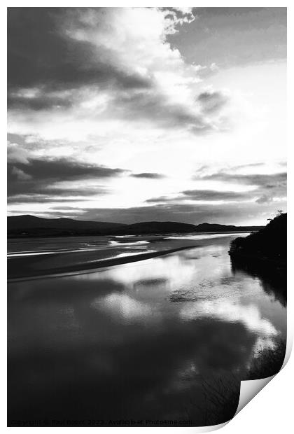 Cloud reflections, Portmeirion 2, mono infrared Print by Paul Boizot