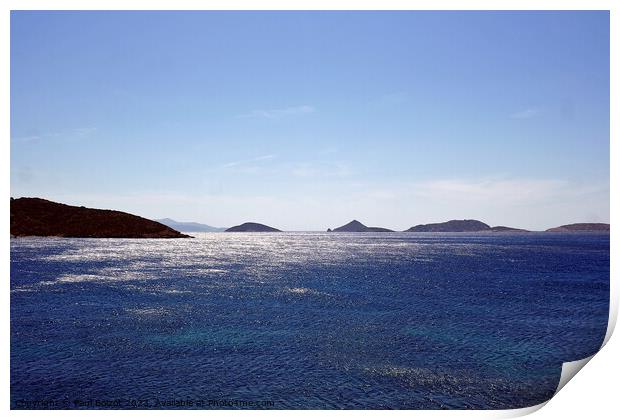 Islets in sparkling sea, Lipsi Print by Paul Boizot