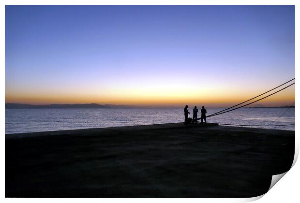 Dawn ferrymen, Kos Town 1 Print by Paul Boizot