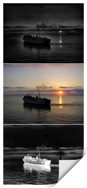 Ship on the Aegean montage, vertical Print by Paul Boizot